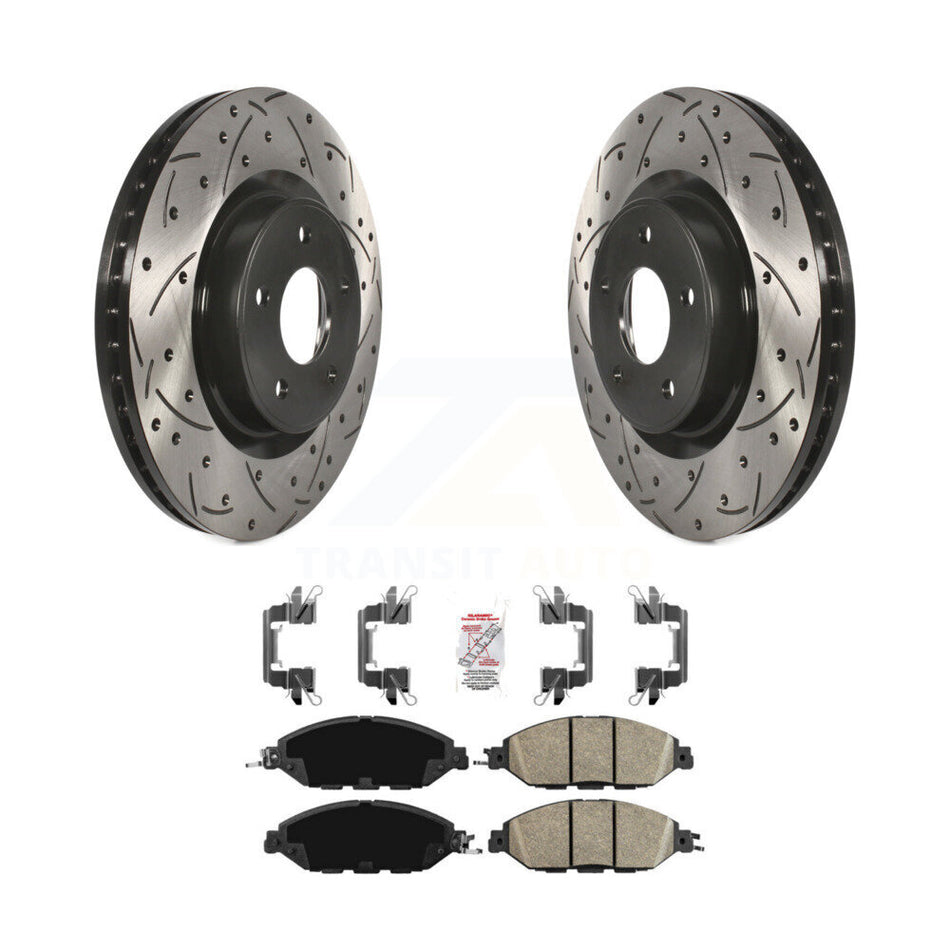 Front Drilled Slot Brake Rotor Ceramic Pad Kit For Nissan Murano Pathfinder INFINITI QX60 KDA-100300