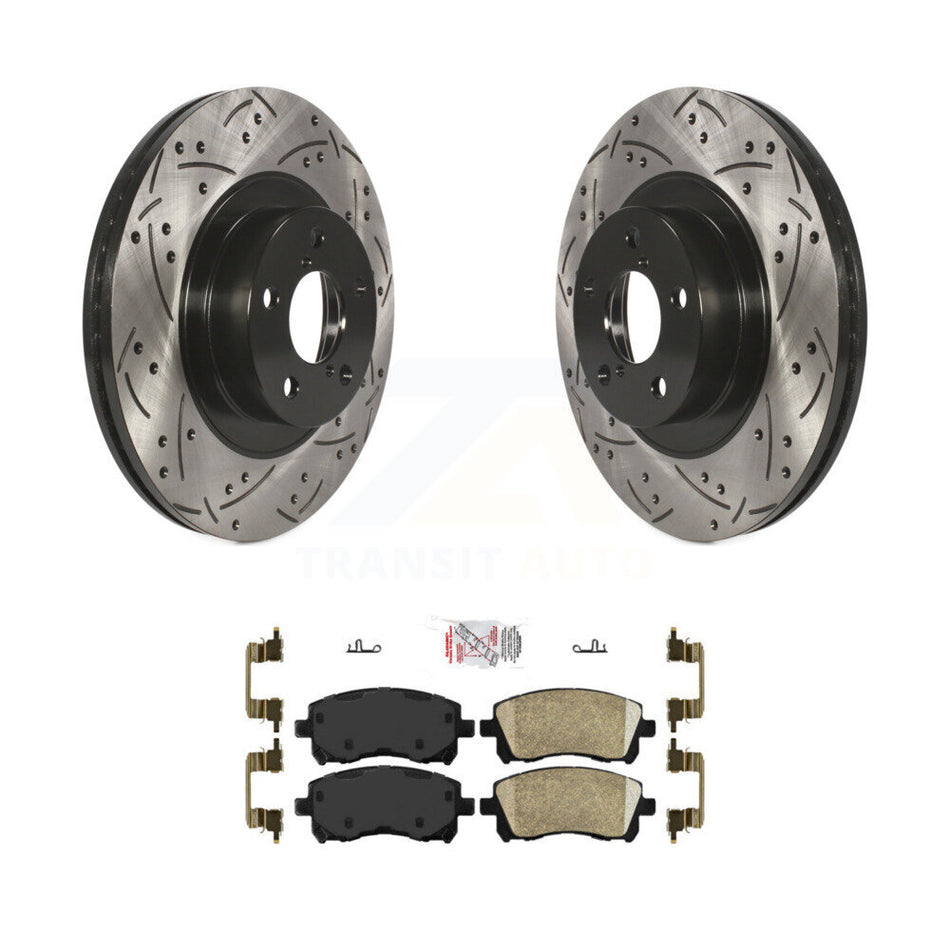 Front Coat Drill Slot Disc Brake Rotors Ceramic Pad Kit For Subaru Impreza Outback Legacy KDA-100325