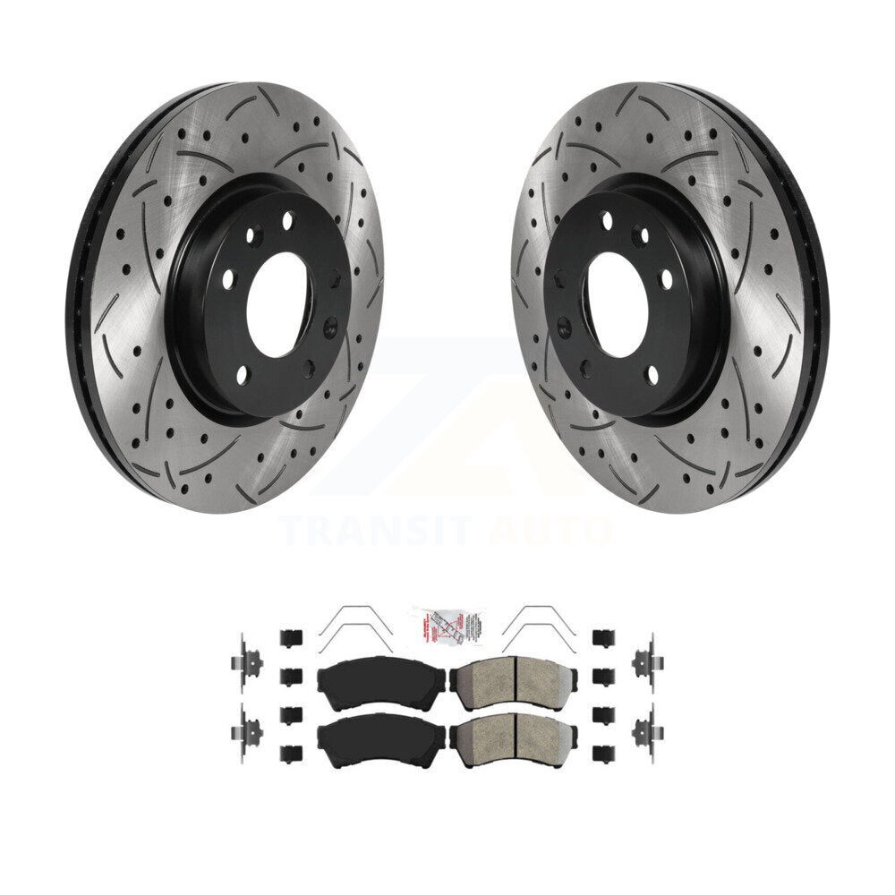 Front Drilled Slot Brake Rotors Semi-Metallic Pad Kit For Ford Fusion Mazda 6 Lincoln MKZ KDA-100348