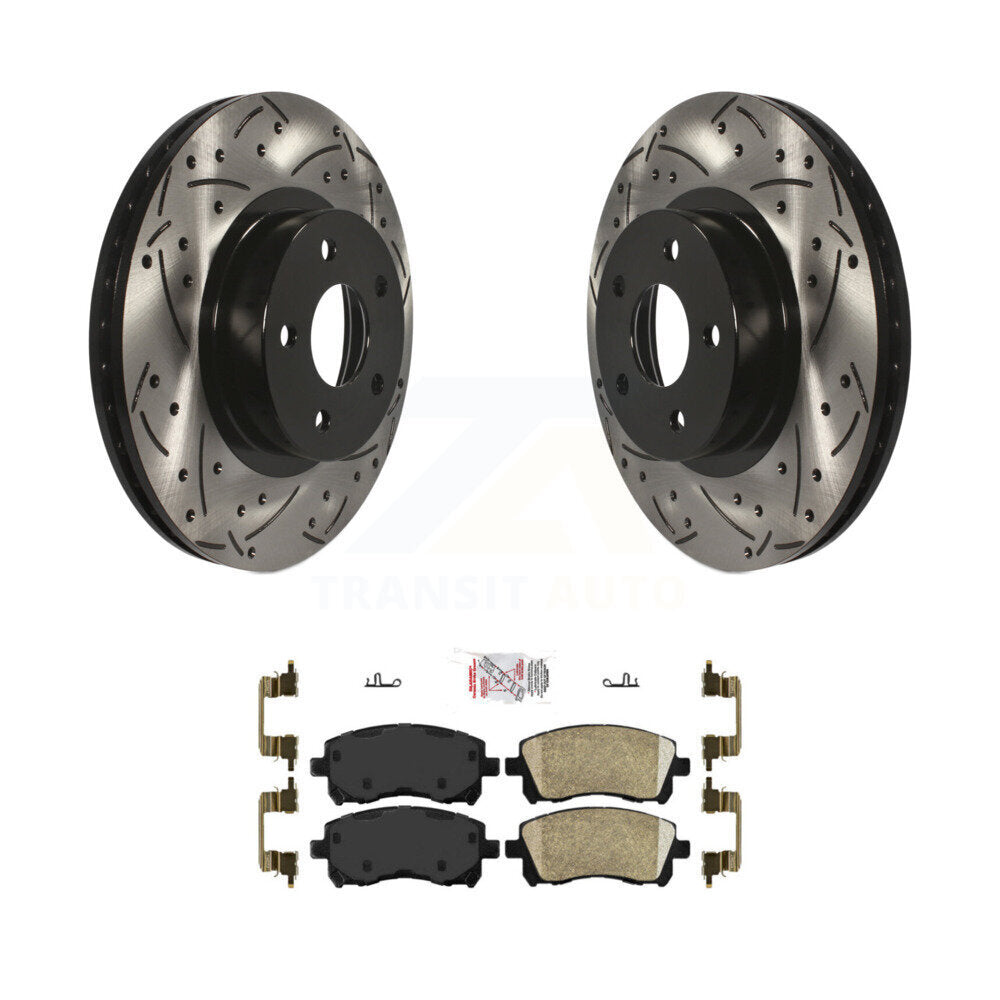 Front Drilled Slot Brake Rotor Ceramic Pad Kit For Subaru Forester Legacy Impreza Outback KDA-100349