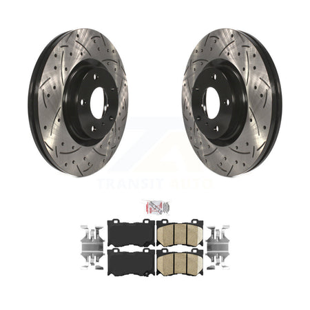 Front Drilled Slot Brake Rotors Ceramic Pad Kit For 09-13 INFINITI G37 With Brembo Brakes KDA-100363