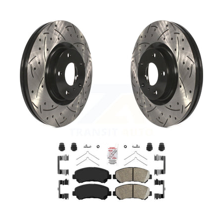 Front Coated Drilled Slotted Disc Brake Rotors And Ceramic Pads Kit For Nissan Maxima KDA-100364
