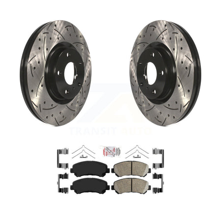 Front Coated Drilled Slotted Disc Brake Rotors And Ceramic Pads Kit For Nissan Maxima KDA-100365
