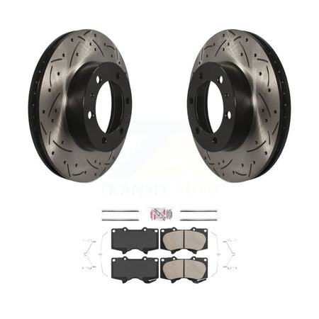 Front Drilled Slot Disc Brake Rotors Ceramic Pad Kit For Toyota Tacoma 4Runner FJ Cruiser KDA-100368