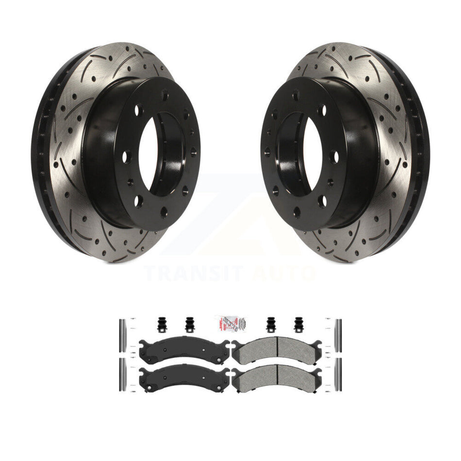 Front Drill Slot Brake Rotors Semi-Metallic Pad Kit For GMC Chevrolet Sierra 2500 HD 3500 KDA-100459
