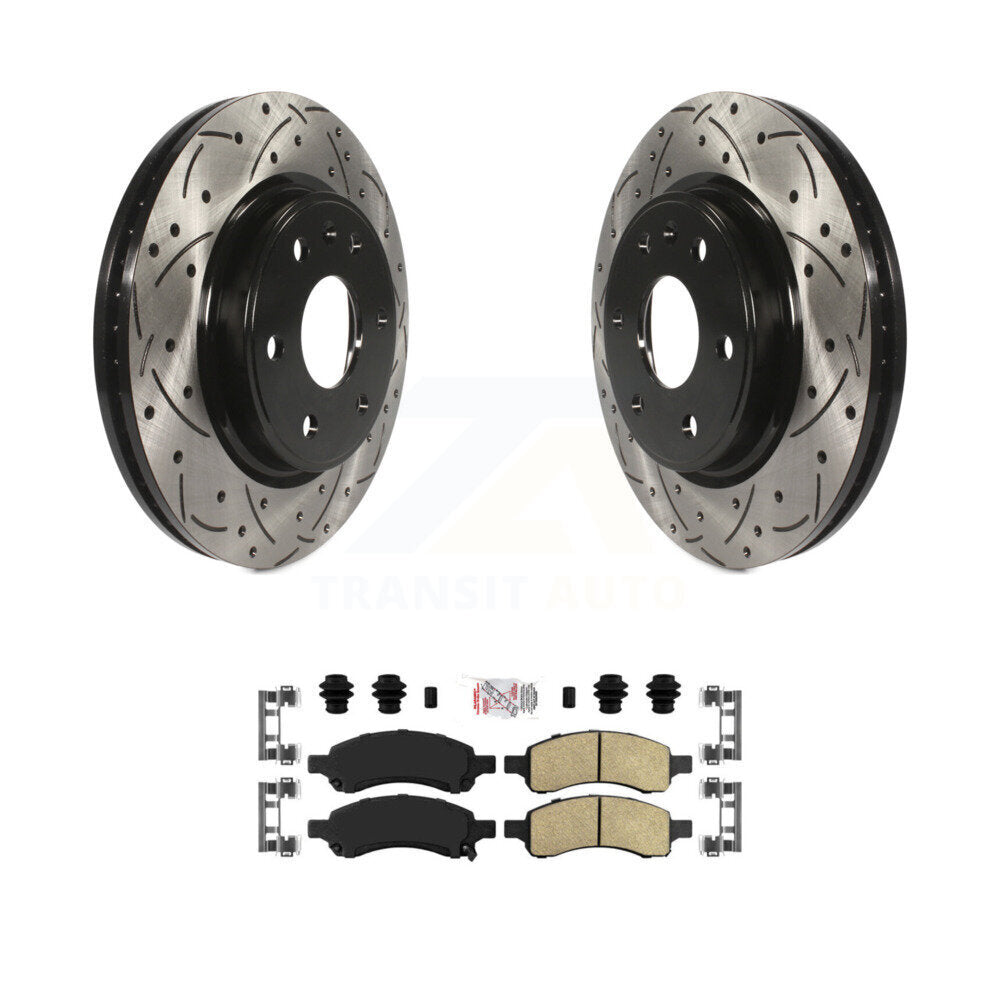 Front Drill Slot Disc Brake Rotors Ceramic Pad Kit For GMC Acadia Buick Enclave Chevrolet KDA-100491