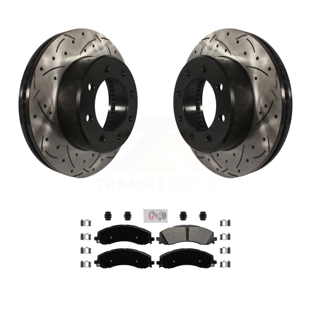 Front Coated Drilled Slotted Disc Brake Rotor And Semi-Metallic Pad Kit For Ram 2500 3500 KDA-100500
