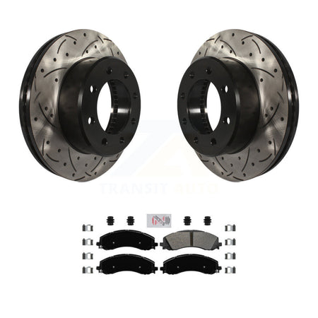 Front Coated Drilled Slotted Disc Brake Rotor And Semi-Metallic Pad Kit For Ram 2500 3500 KDA-100500