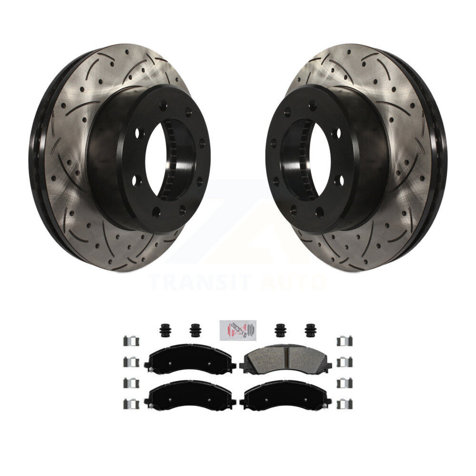 Front Coated Drilled Slotted Disc Brake Rotor And Semi-Metallic Pad Kit For Ram 2500 3500 KDA-100500