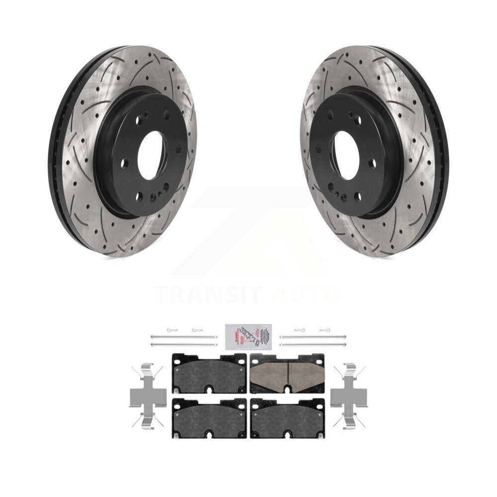 Front Drilled Slot Brake Rotor Ceramic Pad Kit For GMC Chevrolet Silverado 1500 Sierra XL KDA-100506