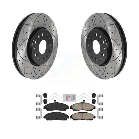Front Drilled Slot Brake Rotor & Ceramic Pad Kit For Chevrolet Traverse GMC Acadia Blazer KDA-100539