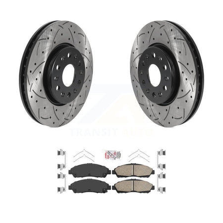 Front Drilled Slot Brake Rotor & Ceramic Pad Kit For Chevrolet Traverse GMC Acadia Blazer KDA-100540