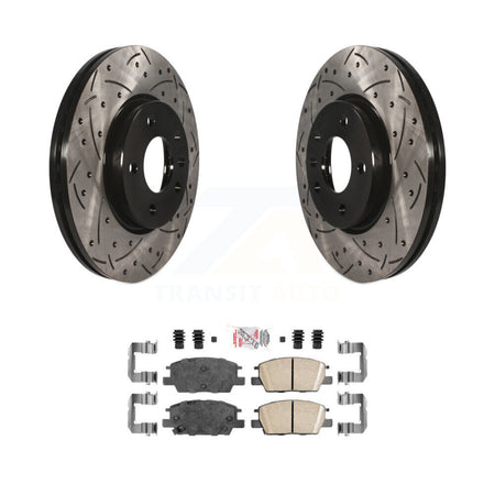 Front Drilled Slot Brake Rotor & Ceramic Pad Kit For Chevrolet Equinox GMC Terrain Malibu KDA-100548