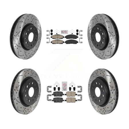 Front Rear Ceramic Pad Drill Slot Brake Rotor Kit For Chevrolet Traverse GMC Acadia Buick KDA-100588