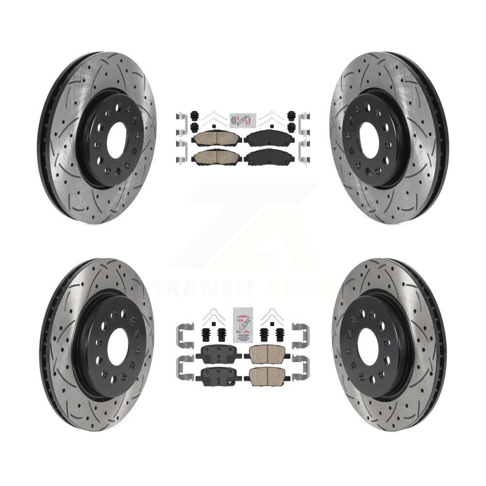 Front Rear Ceramic Pad Drill Slot Brake Rotor Kit For Chevrolet Traverse GMC Acadia Buick KDA-100588