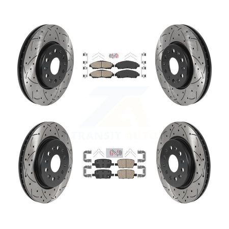 Front Rear Ceramic Pad Drill Slot Brake Rotor Kit For Chevrolet Traverse GMC Acadia Buick KDA-100591
