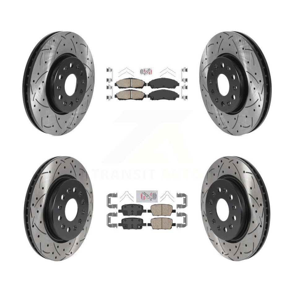 Front Rear Ceramic Pad Drill Slot Brake Rotor Kit For Chevrolet Traverse GMC Acadia Buick KDA-100591
