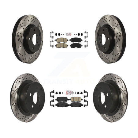Front Rear Ceramic Pad And Coated Drilled Slotted Disc Brake Rotors Kit For Nissan Altima KDA-100592