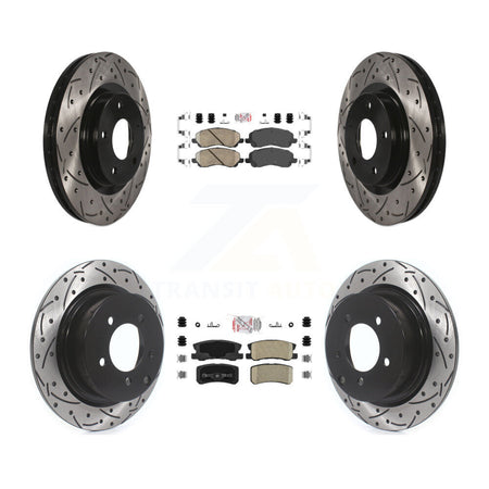 Front Rear Ceramic Pad Drill Slot Brake Rotors Kit For Jeep Mitsubishi Patriot Lancer RVR KDA-100648