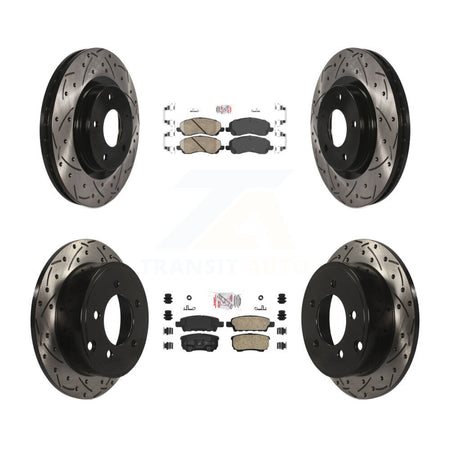Front Rear Ceramic Pad Drill Slot Brake Rotors Kit For Jeep Patriot Compass Dodge Caliber KDA-100653