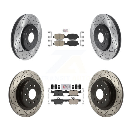 Front Rear Ceramic Pad And Coated Drilled Slotted Disc Brake Rotor Kit For Buick Envision KDA-100703