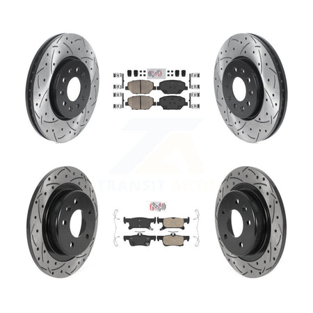 Front Rear Ceramic Pad And Coated Drilled Slotted Disc Brake Rotor Kit For Buick Envision KDA-100704