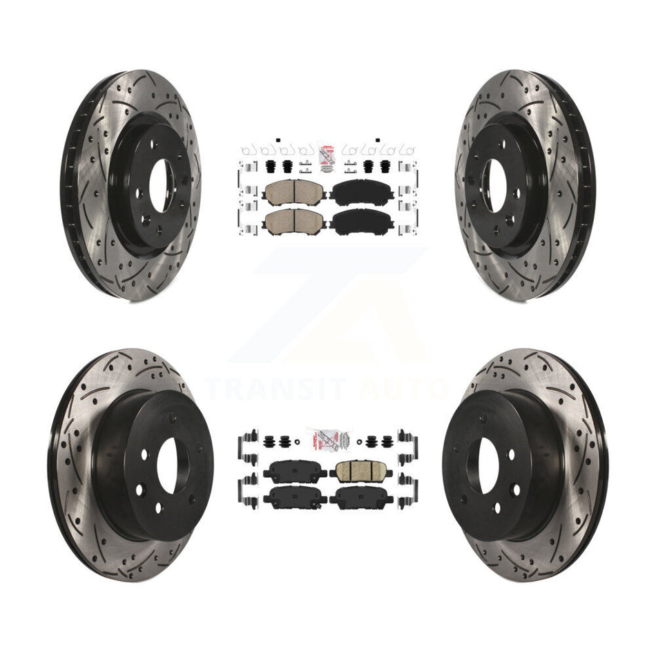 Front Rear Ceramic Pad & Drilled Slot Disc Brake Rotor Kit For Nissan Rogue Sport Qashqai KDA-100711