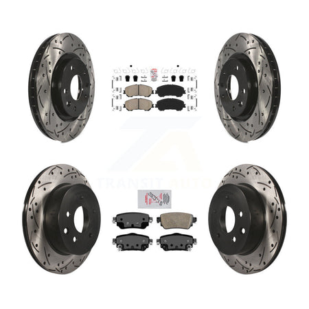 Front Rear Ceramic Pad Coat Drill Slot Disc Brake Rotor Kit For 2019 Nissan Rogue Sport S KDA-100719