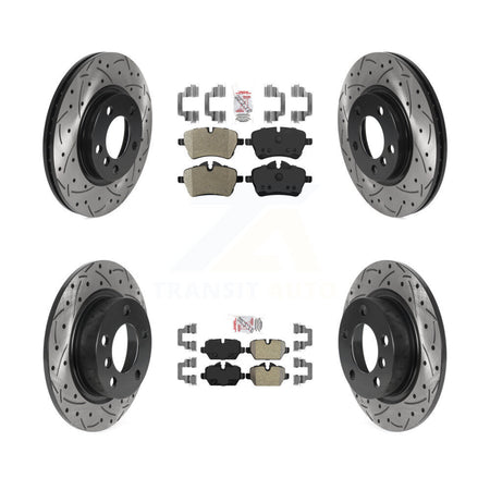 Front Rear Semi-Metallic Pad Drilled Slot Disc Brake Rotor Kit For Mini Cooper Countryman KDA-100721
