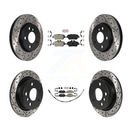 Front Semi-Metallic Rear Ceramic Pad Coat Drill Slot Disc Brake Rotor Kit For Mini Cooper KDA-100732