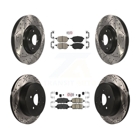 Front Rear Ceramic Pad And Coated Drilled Slotted Disc Brake Rotors Kit For Nissan Murano KDA-100737