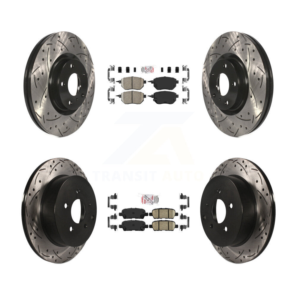 Front Rear Ceramic Pad And Coated Drilled Slotted Disc Brake Rotors Kit For Nissan Murano KDA-100738