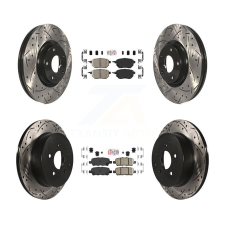 Front Rear Ceramic Pad And Coated Drilled Slotted Disc Brake Rotors Kit For Nissan Murano KDA-100739