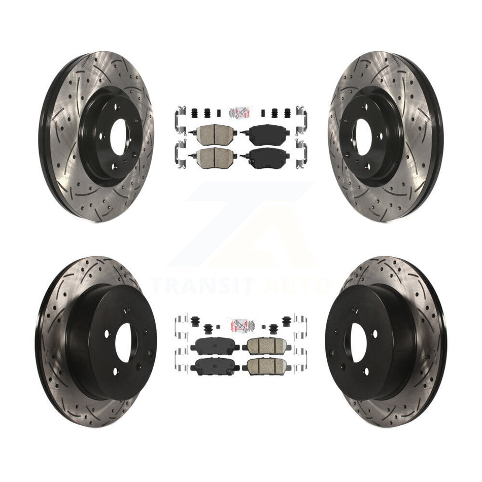 Front Rear Ceramic Pad And Coated Drilled Slotted Disc Brake Rotors Kit For Nissan Murano KDA-100739