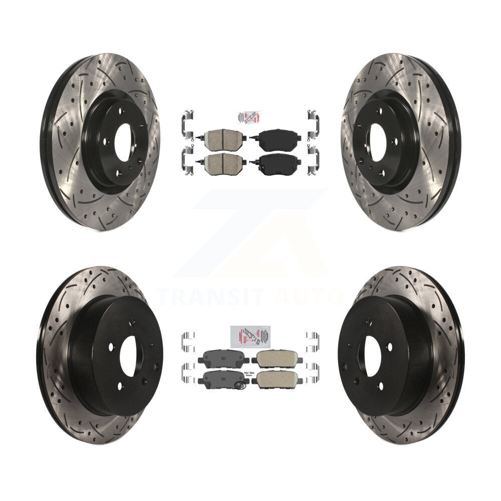 Front Rear Ceramic Pad And Coated Drilled Slotted Disc Brake Rotors Kit For Nissan Murano KDA-100750