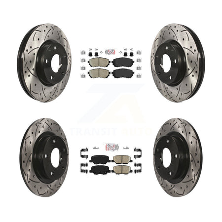 Front Rear Ceramic Pads And Coated Drilled Slotted Disc Brake Rotors Kit For Mazda 6 KDA-100768