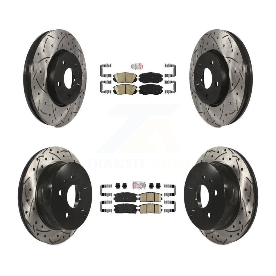 Front Rear Ceramic Pad Drill Slot Disc Brake Rotors Kit For Chevrolet Equinox GMC Terrain KDA-100783