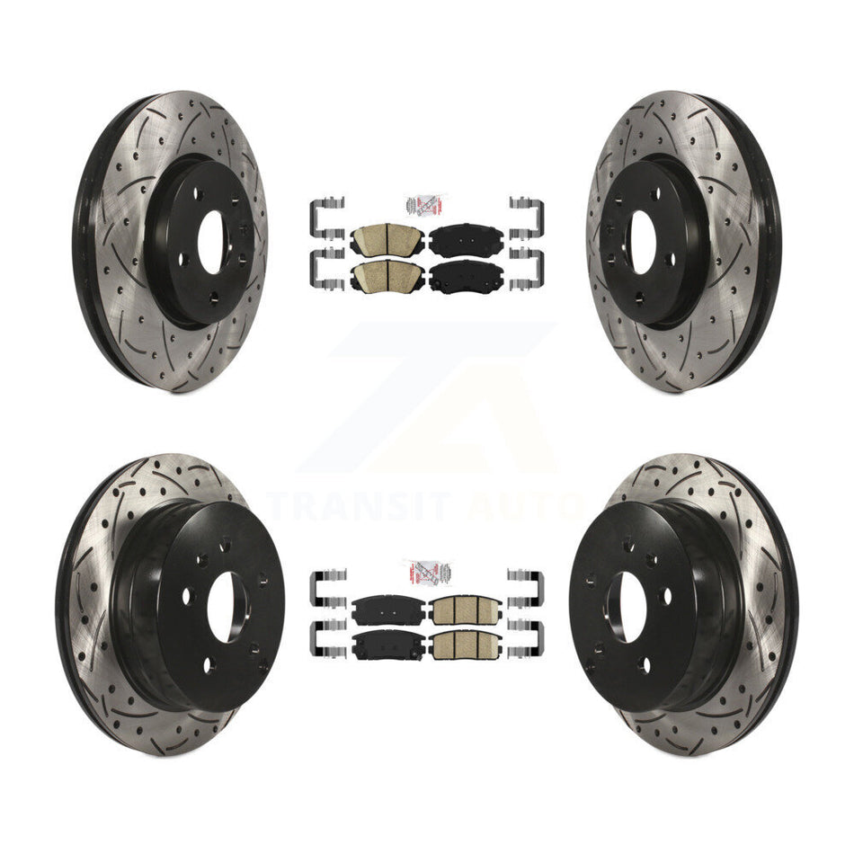 Front Rear Ceramic Pad Drill Slot Disc Brake Rotors Kit For Chevrolet Equinox GMC Terrain KDA-100784