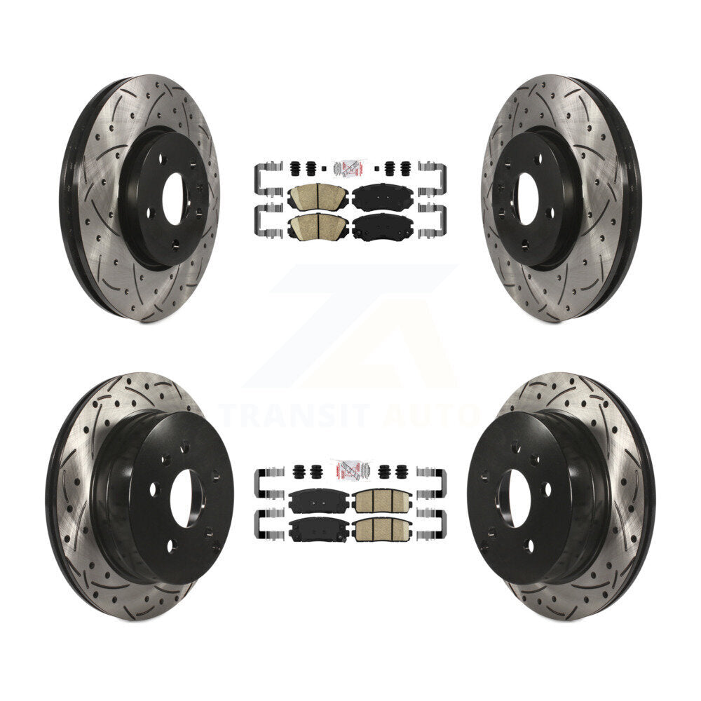 Front Rear Ceramic Pad Drill Slot Disc Brake Rotors Kit For Chevrolet Equinox GMC Terrain KDA-100785