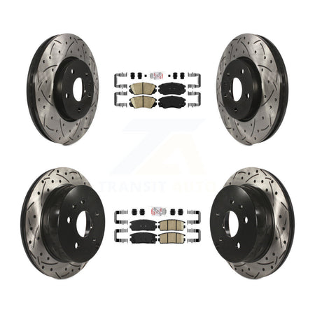 Front Rear Ceramic Pad Drill Slot Disc Brake Rotors Kit For Chevrolet Equinox GMC Terrain KDA-100785