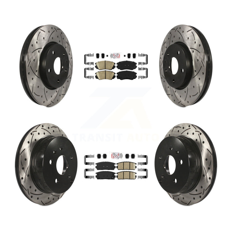 Front Rear Ceramic Pad Drill Slot Disc Brake Rotors Kit For Chevrolet Equinox GMC Terrain KDA-100785