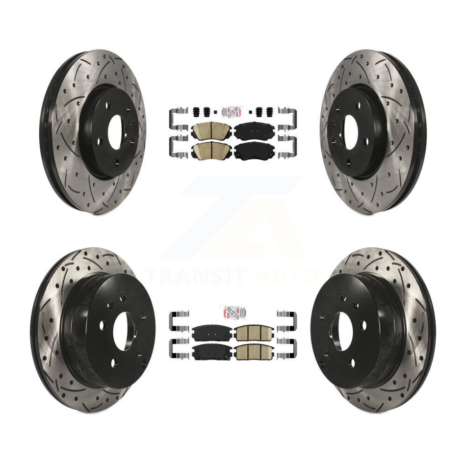 Front Rear Ceramic Pad Drill Slot Disc Brake Rotors Kit For Chevrolet Equinox GMC Terrain KDA-100786