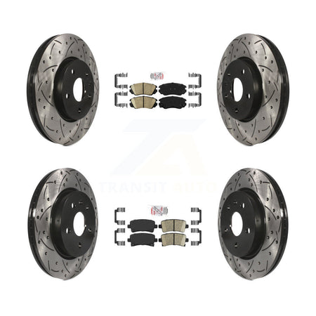 Front Rear Ceramic Pad Drill Slot Disc Brake Rotors Kit For Chevrolet Malibu Impala Buick KDA-100787