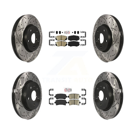 Front Rear Ceramic Pad Drill Slot Disc Brake Rotors Kit For Chevrolet Malibu Impala Buick KDA-100788
