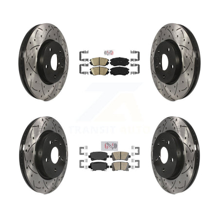 Front Rear Ceramic Pad & Drilled Slot Brake Rotor Kit For Chevrolet Malibu Buick LaCrosse KDA-100791