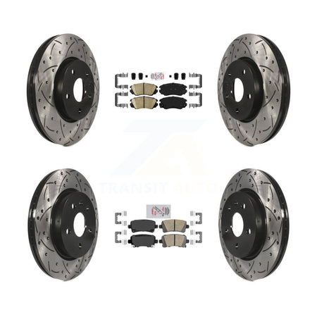 Front Rear Ceramic Pad & Drilled Slot Brake Rotor Kit For Chevrolet Malibu Buick LaCrosse KDA-100793