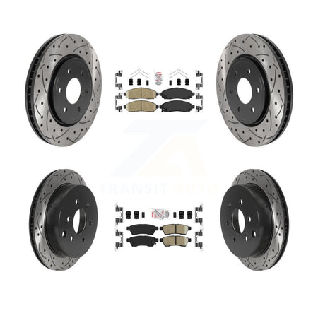 Front Rear Ceramic Pad Drill Slot Disc Brake Rotors Kit For Nissan Frontier Xterra Suzuki KDA-100812