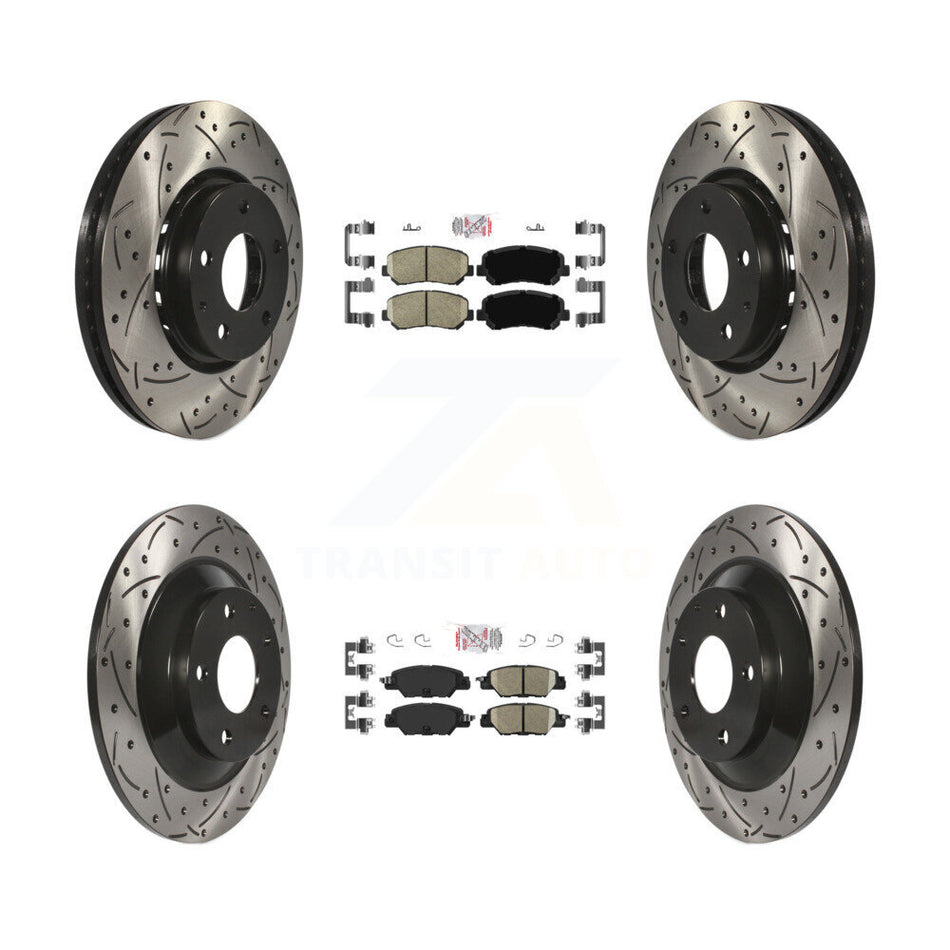Front Rear Ceramic Pads And Coated Drilled Slotted Disc Brake Rotors Kit For Mazda CX-5 KDA-100858