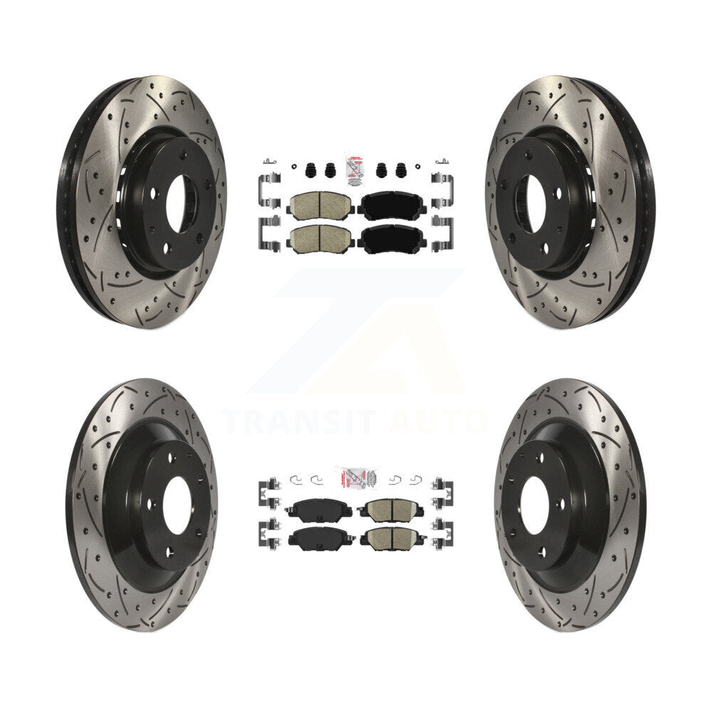 Front Rear Ceramic Pads And Coated Drilled Slotted Disc Brake Rotors Kit For Mazda CX-5 KDA-100859