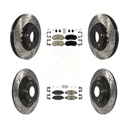 Front Rear Ceramic Pads And Coated Drilled Slotted Disc Brake Rotors Kit For Mazda CX-5 KDA-100859
